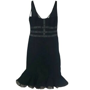 Bebe~Woman Size 6~Black Empire Waist Bodycon Party Cocktail Drezs Unlined.